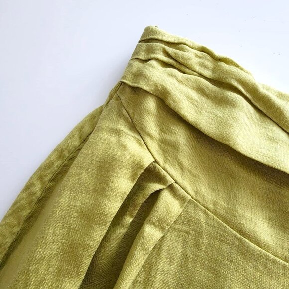 Femme Fatale green 100% linen skirt - Picture 7 of 16